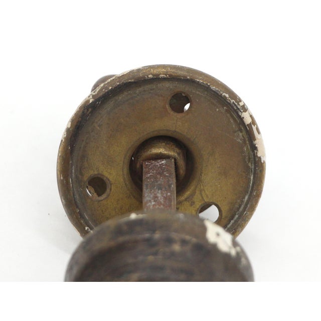 Metal Antique Round Glass Octagon Closet Door Knob Set For Sale - Image 7 of 7