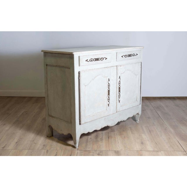 Wood Mid-18th Century French Louis XV Period Painted Buffet with Drawers and Doors For Sale - Image 7 of 10