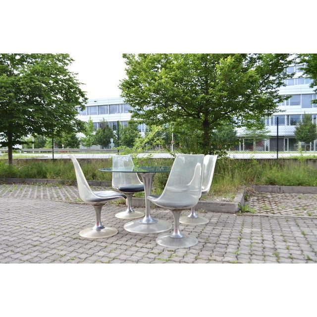Acrylic Glass Tulip Dining Table & Chairs from Chromcraft, Set of 5 For Sale - Image 9 of 18