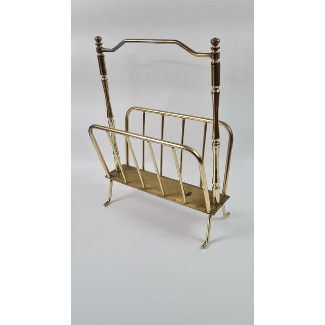 Newspaper Stand in Brass-Plated Metal, 1970s For Sale - Image 10 of 11