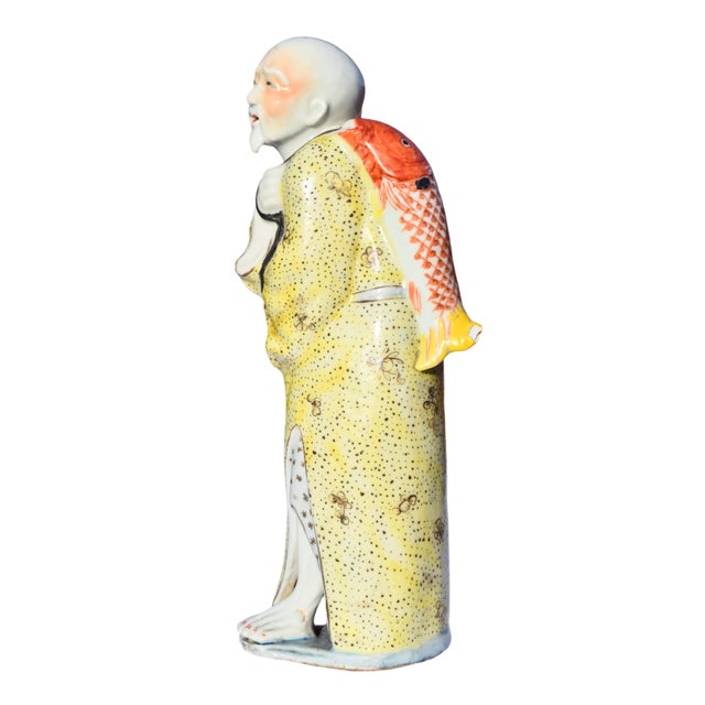 Chinese Pair of Chinese Scholar Porcelain Figurines For Sale - Image 3 of 15