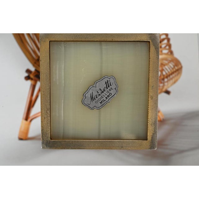 Italian Tiger's Eye and Gilt 800 Silver Desk Pen Holder by Mazzetti Milano, 1950 For Sale - Image 9 of 13