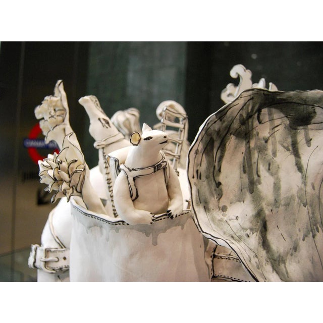 Ceramic Elephant and Friends, Porcelain Freestanding Ceramic Sculpture with Animals, 2019 For Sale - Image 7 of 10