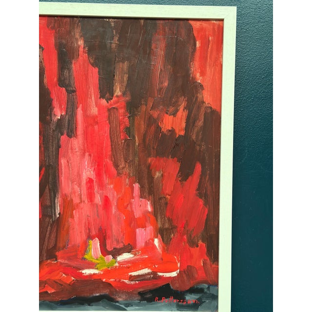 Rune Pettersson, Abstract Composition in Red, 1950s, Oil on Panel, Framed For Sale - Image 11 of 18