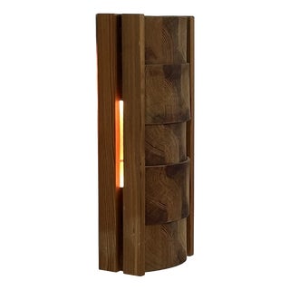 Vintage Pine Wall Light, Sweden, 1970 For Sale