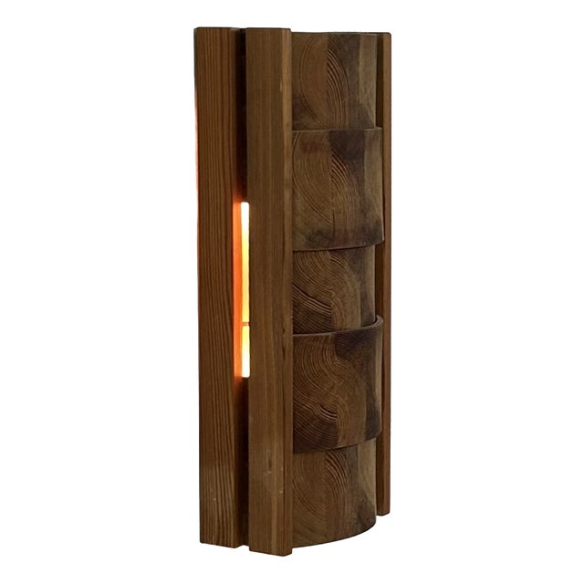 Vintage Pine Wall Light, Sweden, 1970 For Sale