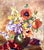 Midcentury Signed Original Floral Oil Painting For Sale - Image 12 of 12