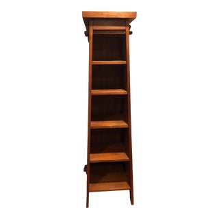 Stickley Roycroft Magazine Pedestal Cherry Mission Orb Maker's Mark Keyed Tenons Canted Sides Five Fixed Shelves For Sale