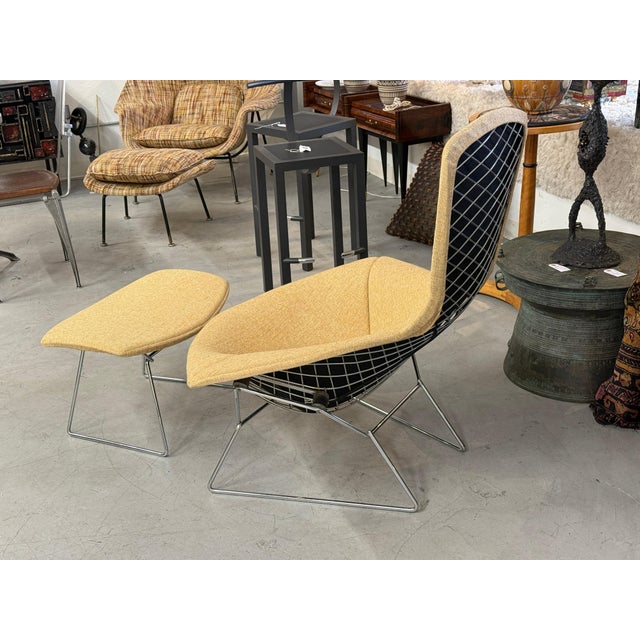 1978 Harry Bertoia for Knoll Bird Chair and Ottoman w/ Knoll Labels For Sale - Image 9 of 18