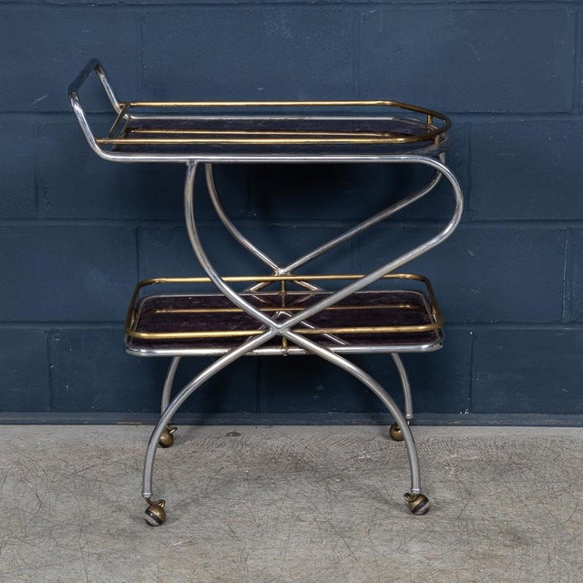 Vintage Italian Steel and Glass Drinks Trolley with Marble Effect, 1980 For Sale - Image 15 of 18
