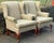 Textile Vintage Georgian Style Upholstered Wingback Chairs - A Pair For Sale - Image 7 of 10