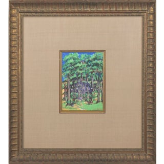 1990s "Forest Wonder" Fauvist Landscape Mixed-Media Painting by John Francis, Framed Stenvall For Sale