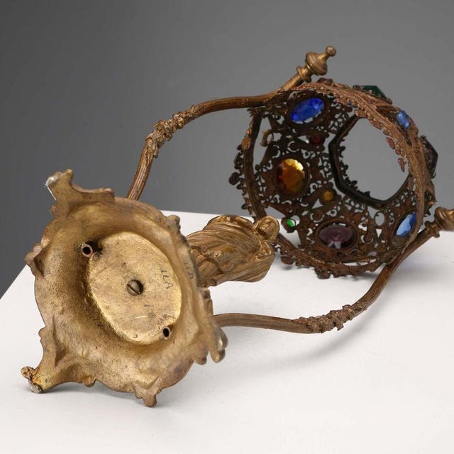 Metal Statue of the Sacred Heart of Jesus Inside the Temple For Sale - Image 7 of 11