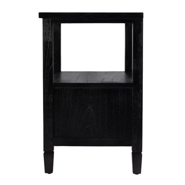 Flagstaff 25 in. W Rectangular Cane 1 Drawer Nightstand with Top Open Shelf, Black Cane For Sale In Chicago - Image 6 of 9