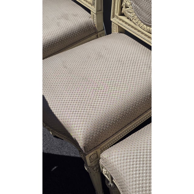 8 Vintage French Louis XV Gustavian White Chippendale Carved Chairs or 6 Chairs For Sale - Image 11 of 16