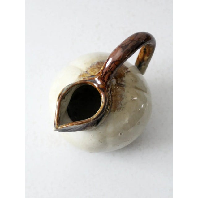 Antique White Vintage Studio Pottery Pitcher For Sale - Image 8 of 11