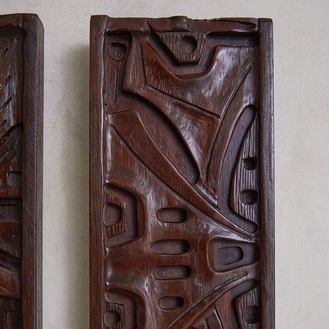Italian Carved Wooden Wall Panel by Gianni Pinna, 1970s - 2 Available For Sale In Chicago - Image 6 of 9