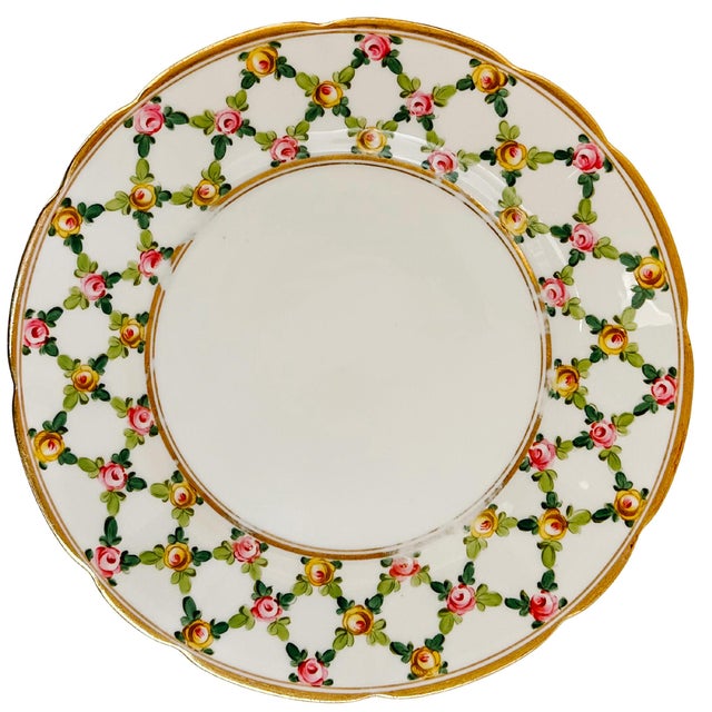 White Antique Saxe German Porcelain Plates Imported by Leopold p.h. Fisher, Set of 8 For Sale - Image 8 of 13