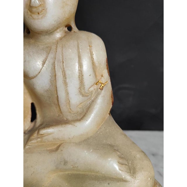 Late 19th Century Asian Alabaster Buddha, 1880s For Sale - Image 5 of 14