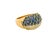 Sapphire Diamond 18k Yellow Gold Pave Ring, Size 6.75 For Sale - Image 4 of 6