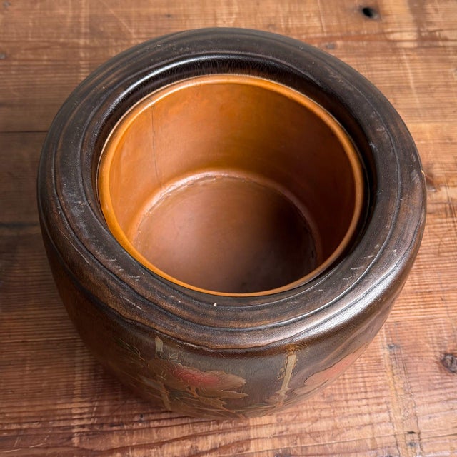 Japanese Hibachi with Peony Lacquer Decoration, 1958 For Sale - Image 6 of 13