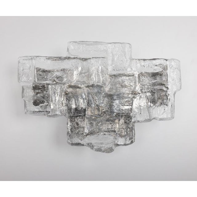 Wonderful mid-century wall sconces with large murano glass piece in each lamp, made by kalmar, austria, manufactured,...