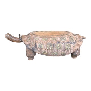Vintage African Wooden Turtle For Sale