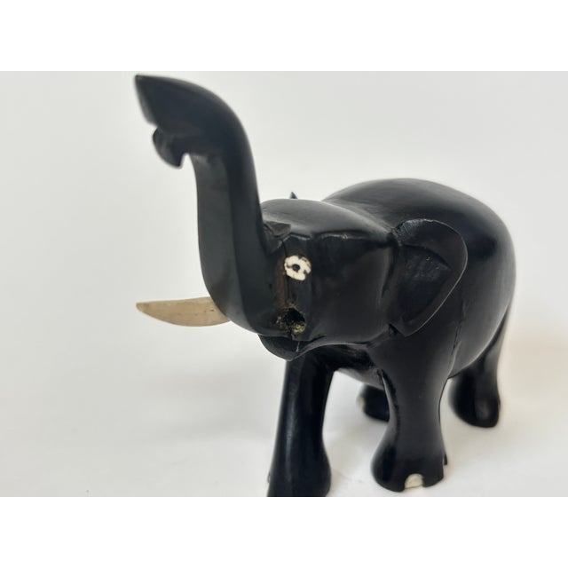 Antique Hand Carved Anglo-Indian Elephant Sculpture, Ebonized Wood For Sale - Image 14 of 14