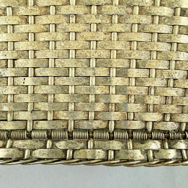French Woven Silver Metal Wine Bottle Carrier and Server - 1930s For Sale In Philadelphia - Image 6 of 17