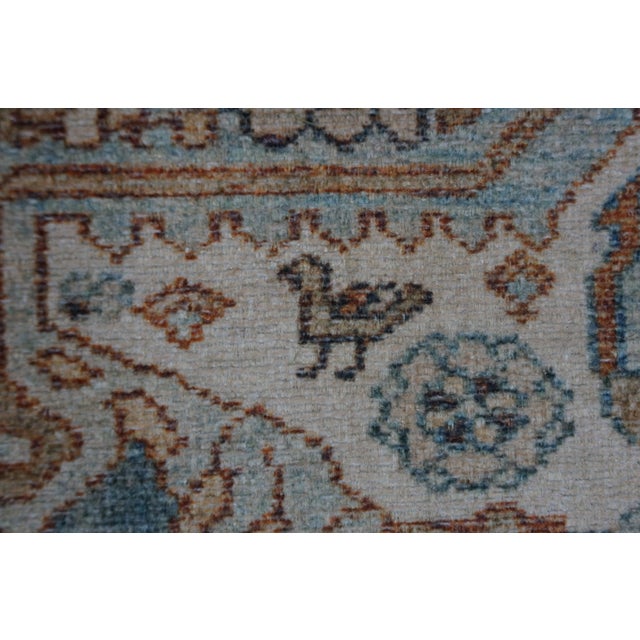 Turquoise Vintage Geometric Turquoise Rug Runner Mat 5 X 2 For Sale - Image 8 of 14