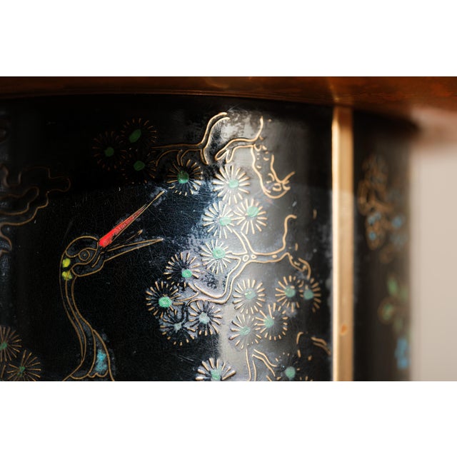 Metal Vintage Brass Pagoda-Shaped Cigarette Dispenser With Chinoiserie Detail For Sale - Image 7 of 13