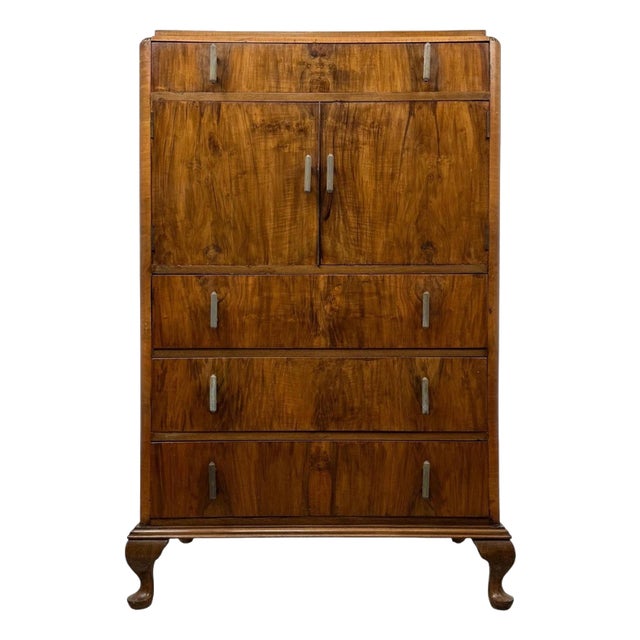 Antique Figured Walnut Cabinet, 1900s For Sale