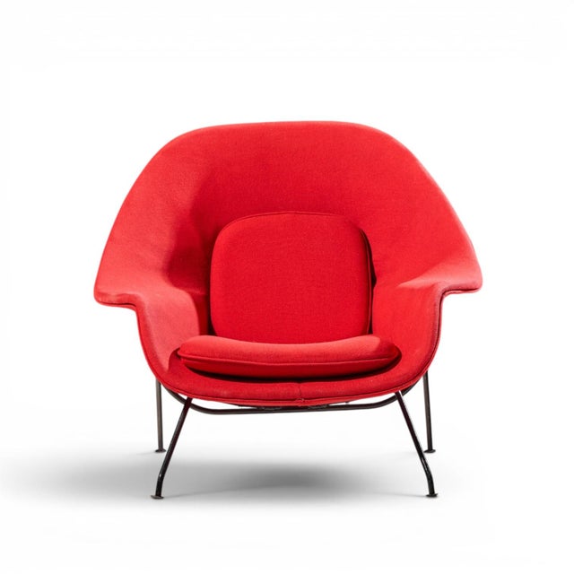 Eero Saarinen for Knoll Mid Century Womb Chair This chair measures: 39 wide x 33 deep x 35.5 high, with a seat height of...