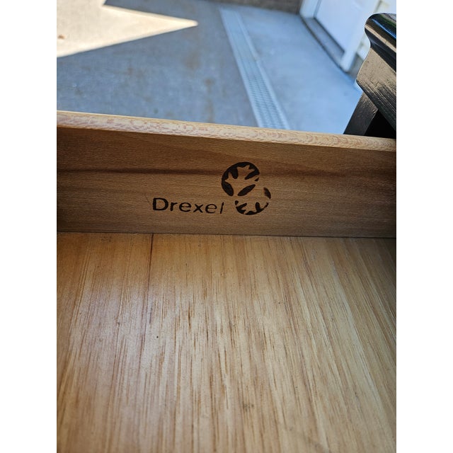 Drexel Black Lacquered Chinoiserie Side Table For Sale - Image 11 of 11
