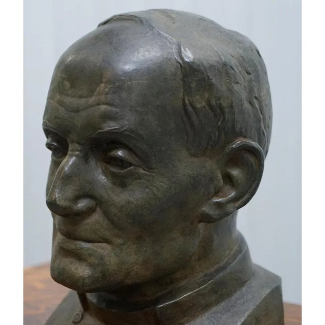 Large Bronze Head of Priest from James Bourlet & Sons LTD, 1840s For Sale - Image 6 of 18