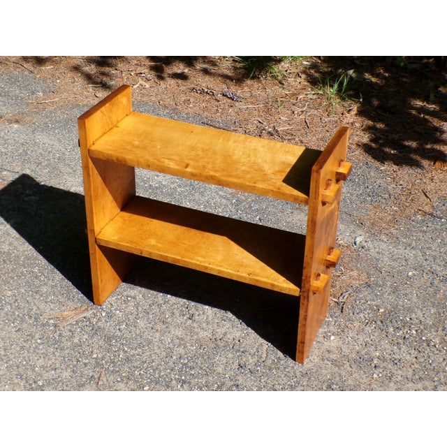 Vintage Arts & Crafts Style Low Bookcase Shoe Rack Open Shelf For Sale - Image 13 of 16