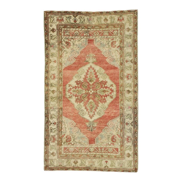 Mid 20th Century Vintage Turkish Oushak Rug 03'04 X 05'07 For Sale