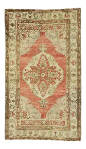 Mid 20th Century Vintage Turkish Oushak Rug 03'04 X 05'07
