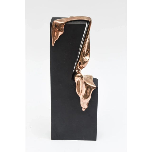 Vintage Bronze Dali Esque Cascading Sculpture With Black Metal Base Signed and Numbered For Sale In Miami - Image 6 of 12