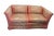 Brick Red Vintage Henredon Schoonbeck Floral Upholstered Loveseat With Rolled Arms For Sale - Image 8 of 9