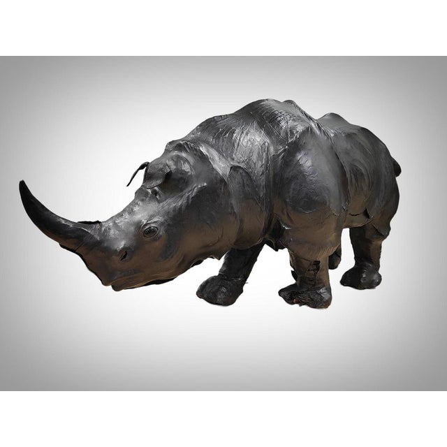 Large Leather Rhinoceros, 1950s For Sale - Image 3 of 18