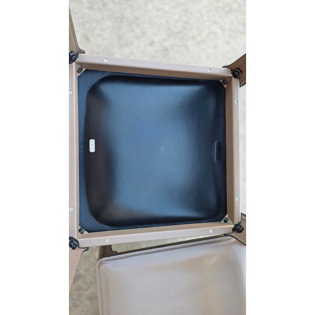 Taupe 1990s Matteo Grassi Leather Chairs For Sale - Image 8 of 12
