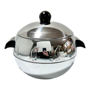 Mid Century Barware Penguin Ice Bucket by West Bend – Chrome Penguin, Retro Bar Cart Entertaining Decor, Vintage Hot & Cold Server