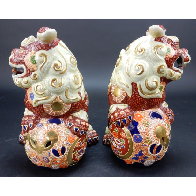 Pair of Large Japanese Kutani Shi Shi Dog/ Foo Dogs Chairish
