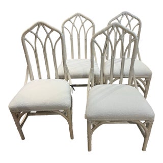 Set of Four Vintage Bamboo Chairs For Sale