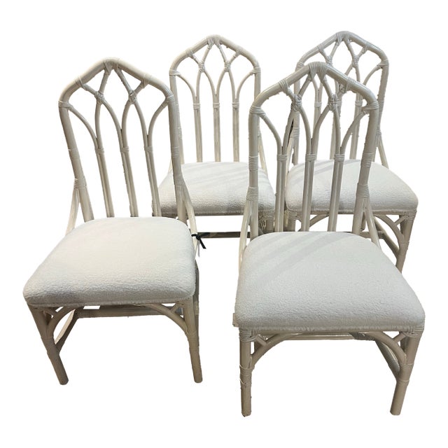 Set of Four Vintage Bamboo Chairs For Sale