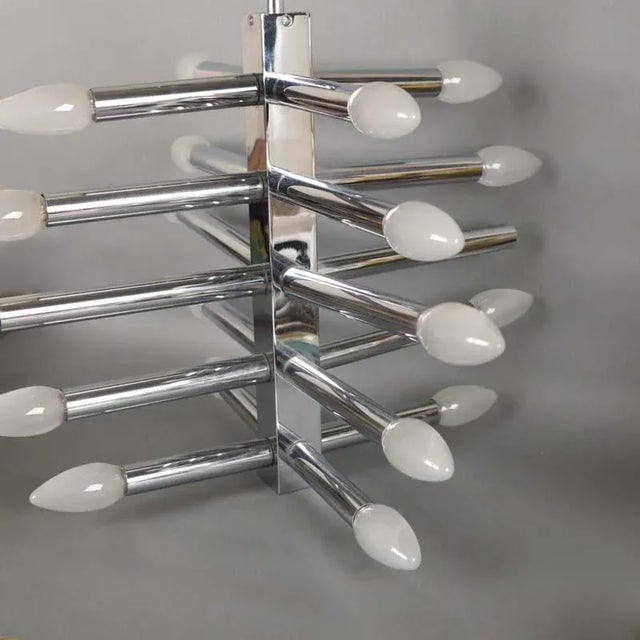 1960s Chrome Plating and Metal Ceiling Lamp, 1960s For Sale - Image 5 of 9