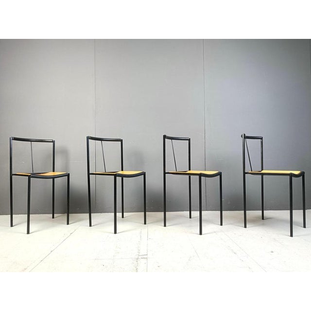 Chairs by Sergio Calatroni and Maurizio Peregalli for Zeus Noto, 1985, Set of 4 For Sale - Image 9 of 11