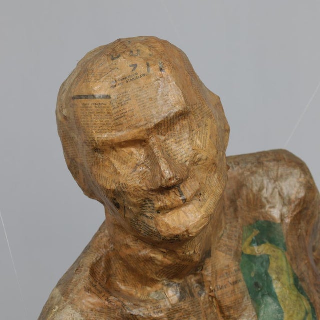 Karol Broniatowski, Life-Size Running Figure Sculpture, 1972, Papier Mache For Sale - Image 6 of 11
