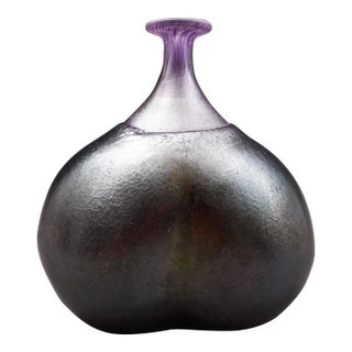 Vintage Kosta Boda Sweden Bertil Vallien Purple Volcano Buttocks Art Glass Vase For Sale